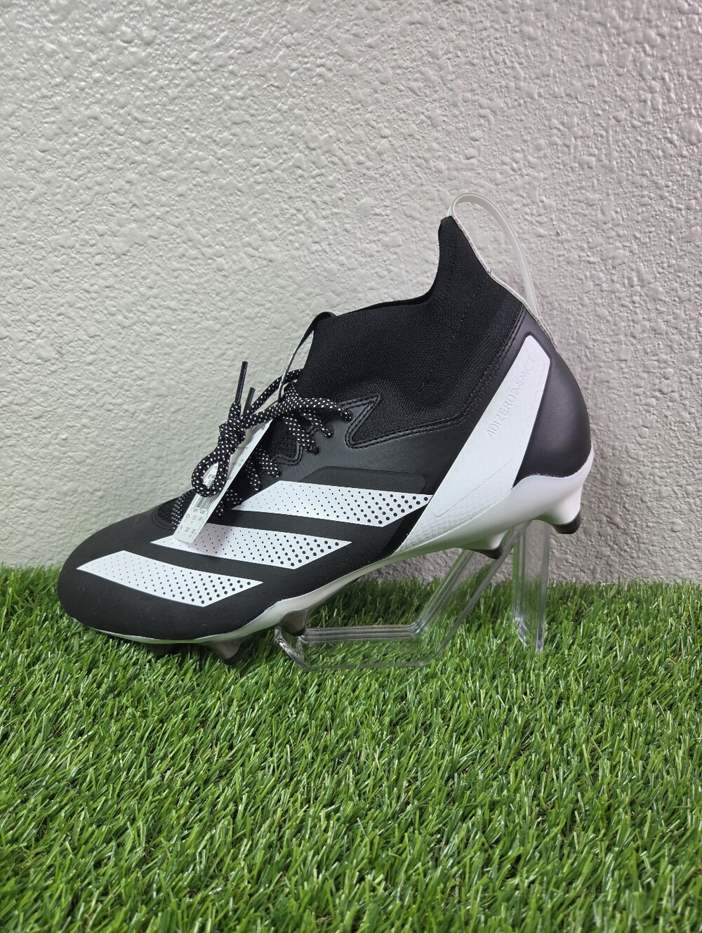 Adidas Adizero Impact+ Football Cleats Mens 14 Black White Mid Top IE1402